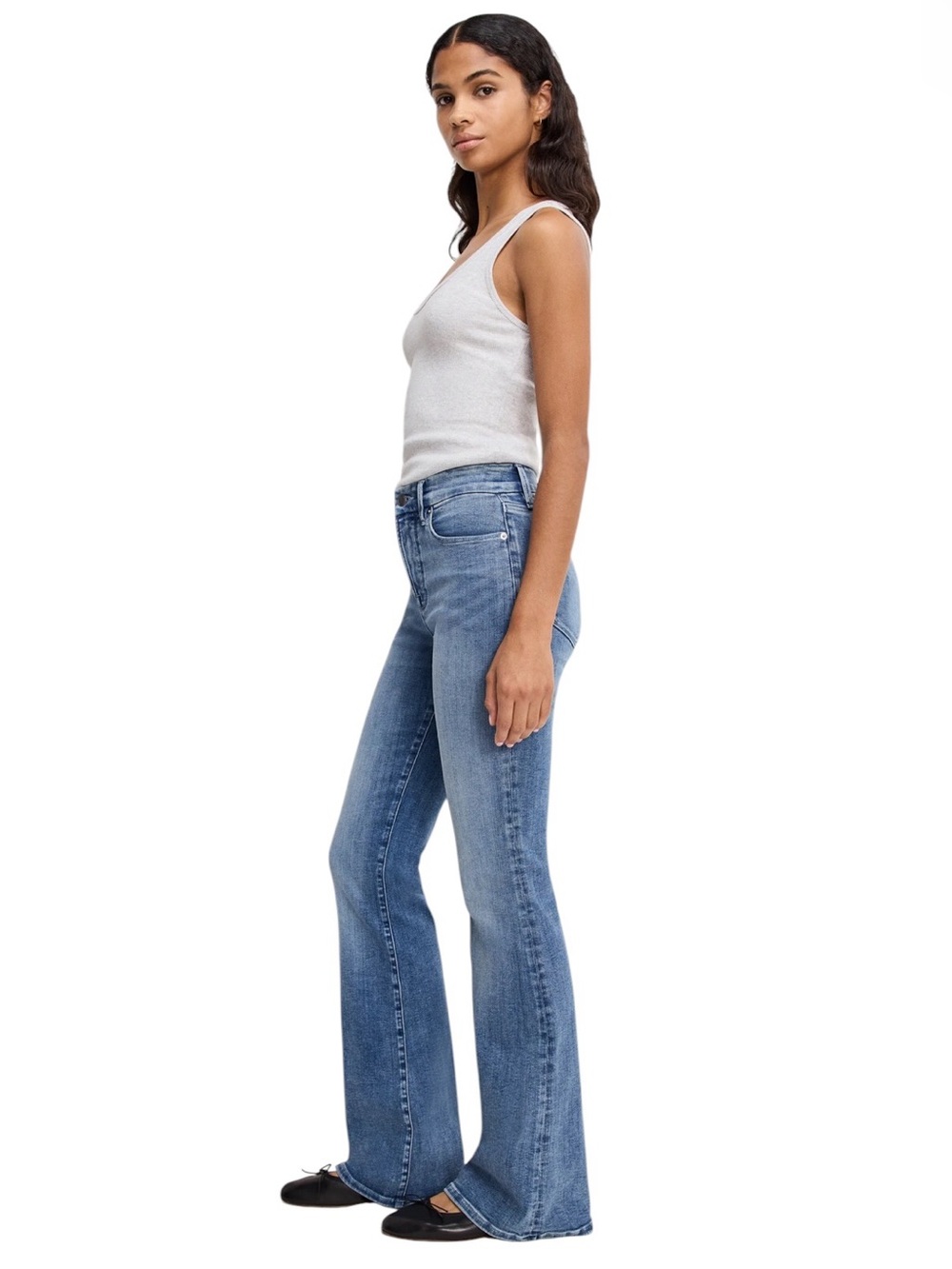 Good American Good Legs Flare Mid Rise